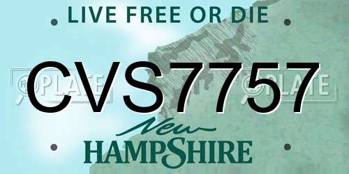CVS7757 New Hampshire License Plate