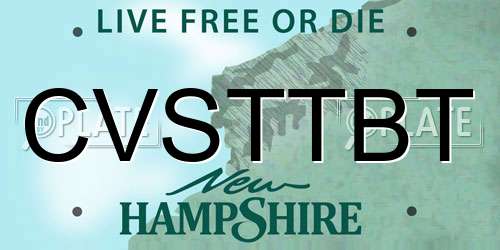 CVSTTBT New Hampshire License Plate