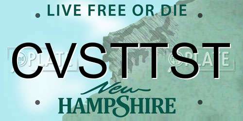 CVSTTST New Hampshire License Plate