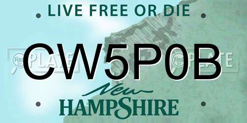 CW5P0B New Hampshire License Plate