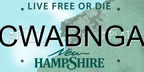 CWABNGA New Hampshire License Plate