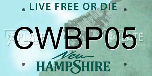 CWBP05 New Hampshire License Plate