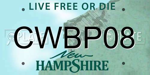 CWBP08 New Hampshire License Plate