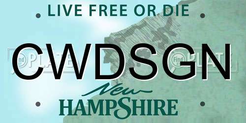 CWDSGN New Hampshire License Plate