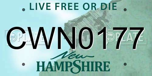 CWN0177 New Hampshire License Plate