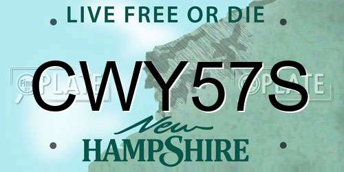 CWY57S New Hampshire License Plate