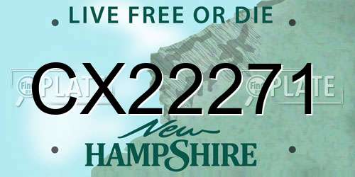 CX22271 New Hampshire License Plate