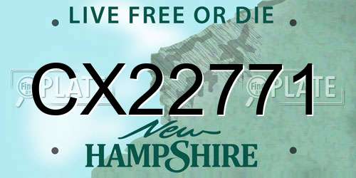 CX22771 New Hampshire License Plate