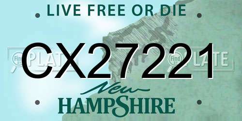 CX27221 New Hampshire License Plate
