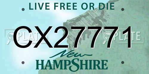 CX27771 New Hampshire License Plate