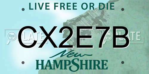 CX2E7B New Hampshire License Plate