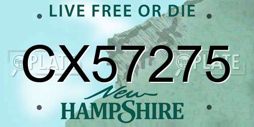 CX57275 New Hampshire License Plate