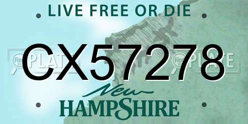 CX57278 New Hampshire License Plate