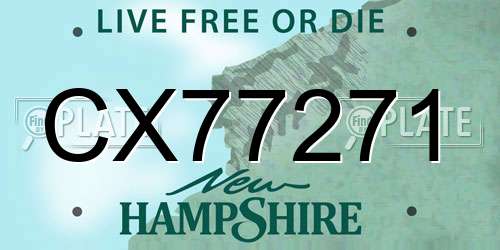 CX77271 New Hampshire License Plate