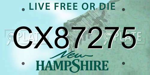CX87275 New Hampshire License Plate