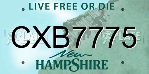 CXB7775 New Hampshire License Plate