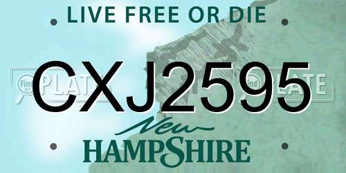 CXJ2595 New Hampshire License Plate
