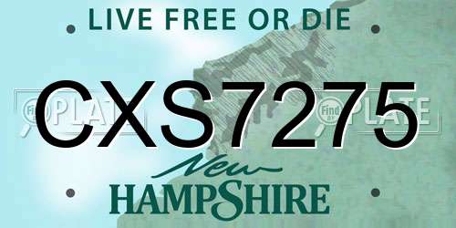 CXS7275 New Hampshire License Plate