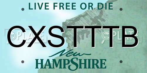 CXSTTTB New Hampshire License Plate