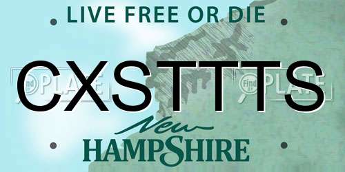CXSTTTS New Hampshire License Plate