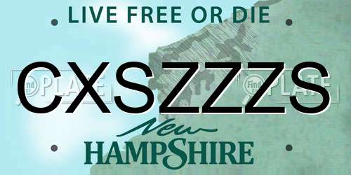CXSZZZS New Hampshire License Plate