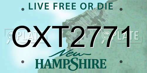 CXT2771 New Hampshire License Plate