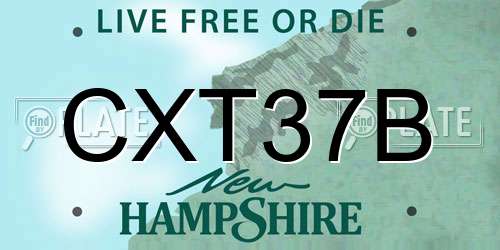 CXT37B New Hampshire License Plate