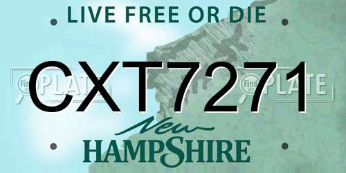 CXT7271 New Hampshire License Plate