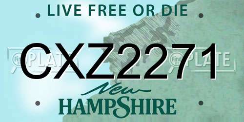 CXZ2271 New Hampshire License Plate