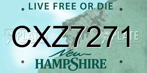 CXZ7271 New Hampshire License Plate