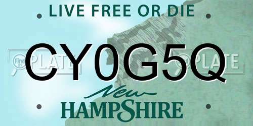 CY0G5Q New Hampshire License Plate