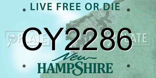 CY2286 New Hampshire License Plate