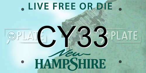 CY33 New Hampshire License Plate