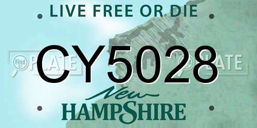 CY5028 New Hampshire License Plate