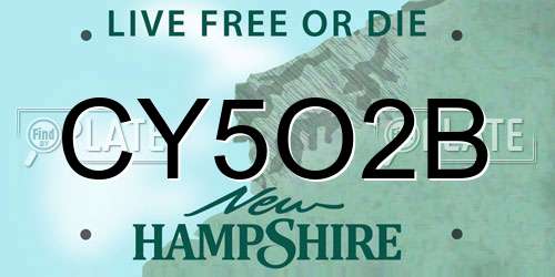 CY5O2B New Hampshire License Plate