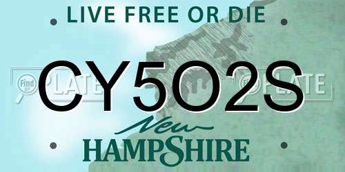 CY5O2S New Hampshire License Plate