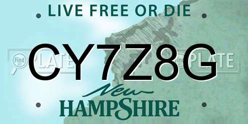 CY7Z8G New Hampshire License Plate