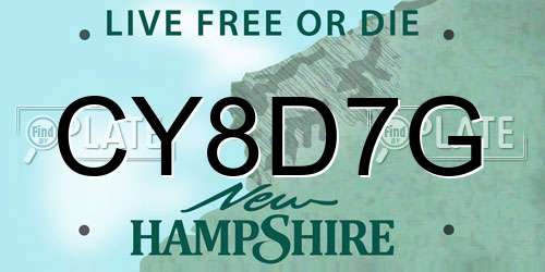 CY8D7G New Hampshire License Plate