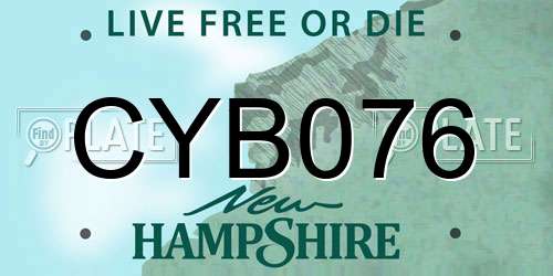 CYB076 New Hampshire License Plate