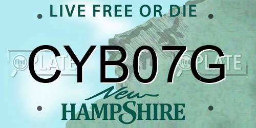CYB07G New Hampshire License Plate