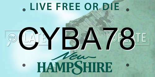 CYBA78 New Hampshire License Plate