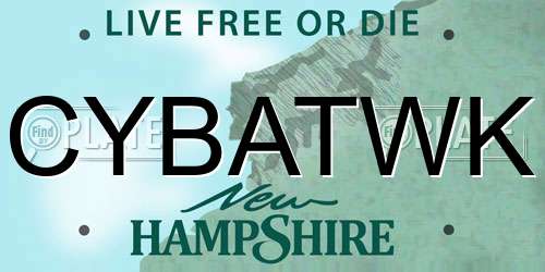 CYBATWK New Hampshire License Plate