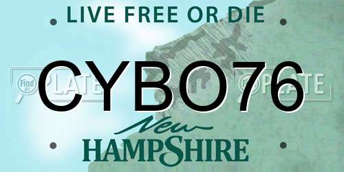 CYBO76 New Hampshire License Plate