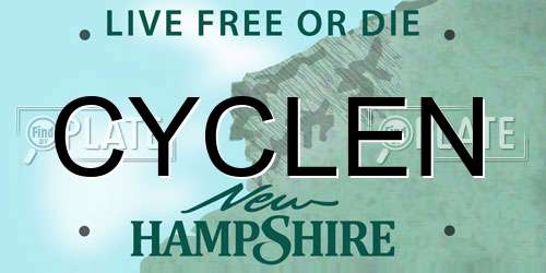 CYCLEN New Hampshire License Plate
