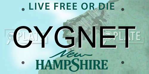 CYGNET New Hampshire License Plate
