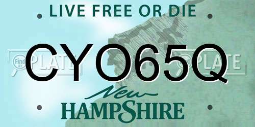 CYO65Q New Hampshire License Plate