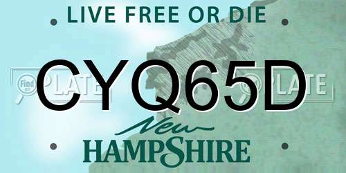 CYQ65D New Hampshire License Plate