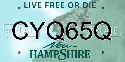 CYQ65Q New Hampshire License Plate
