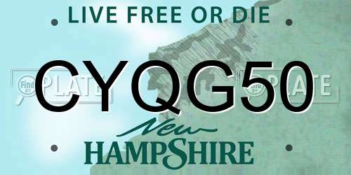 CYQG50 New Hampshire License Plate