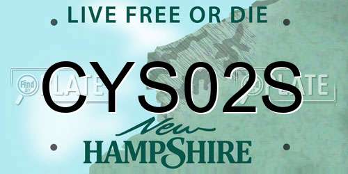 CYS02S New Hampshire License Plate